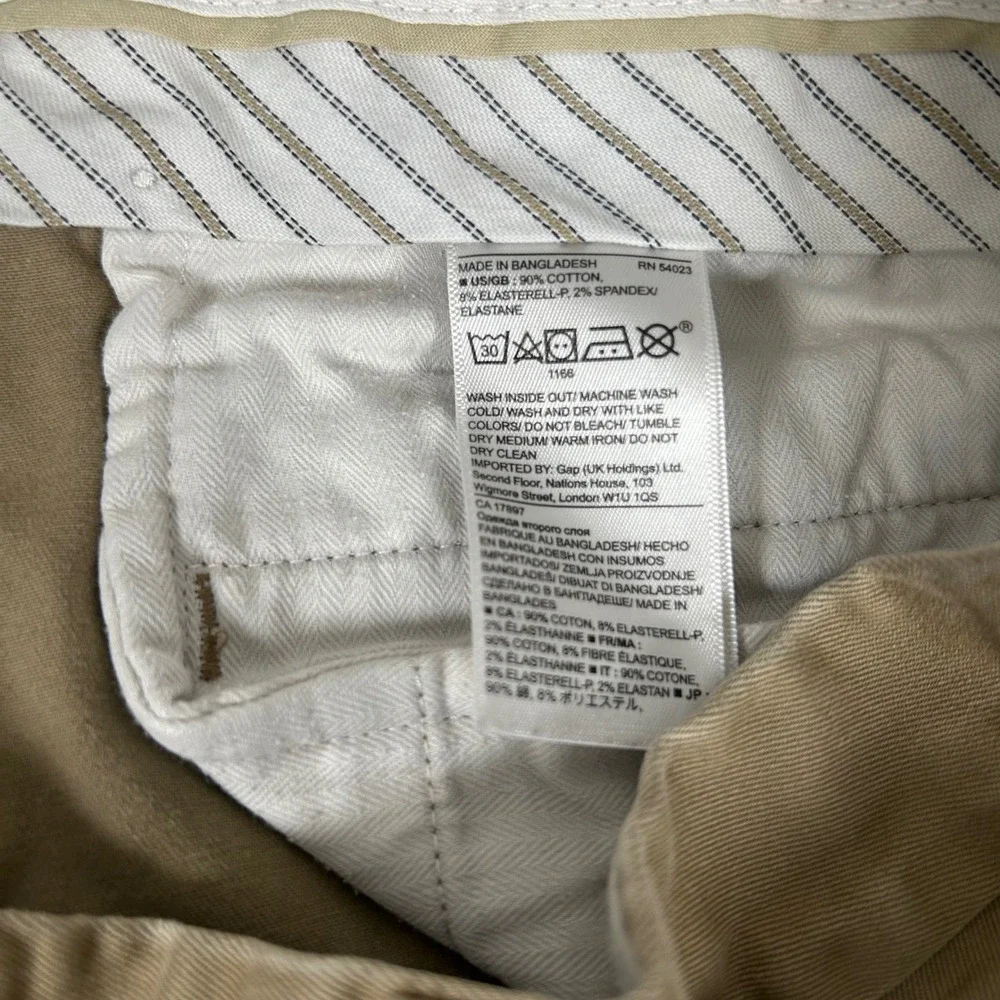 Banana Republic Tapered Fit Chino Pants Mens 36x32 Khaki Tan Stretch Cotton